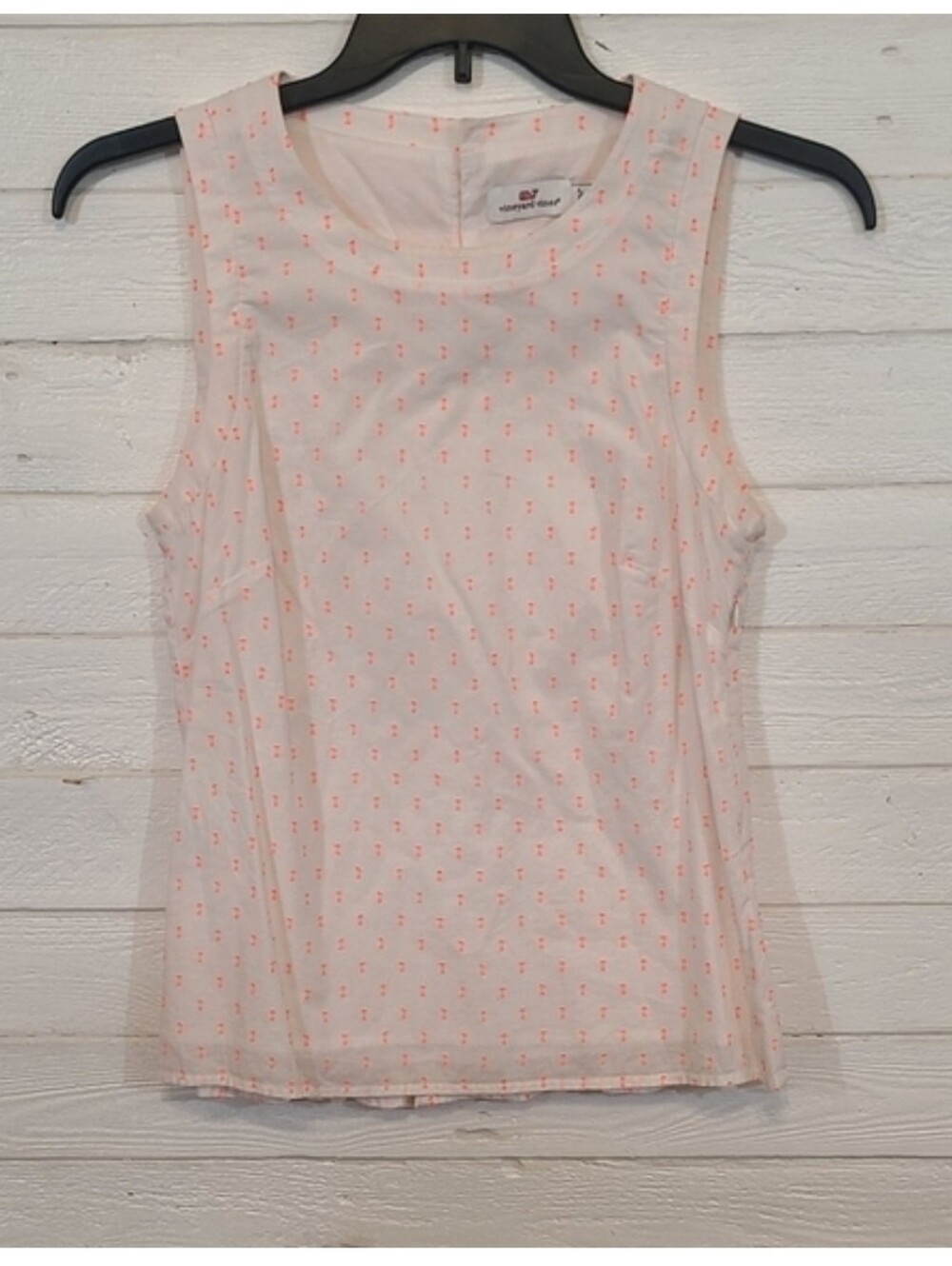 Vineyard Vines Women’s White Sleeveless Tank Shirt Embellishments Size 2